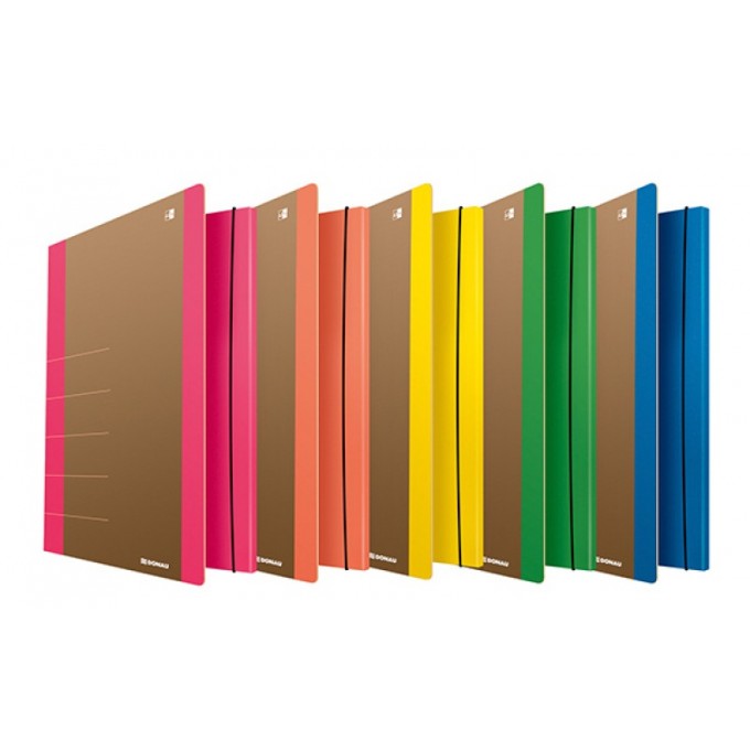 Teczka z gumką DONAU Life, Karton, A4, 500gsm, 3-skrz., zielony