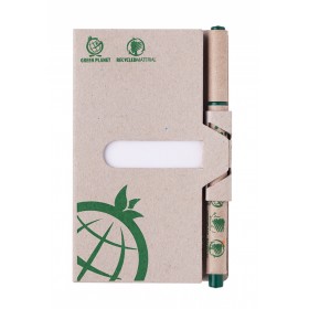 Zestaw mini notatnik z długopisem ICO Green, brązowy