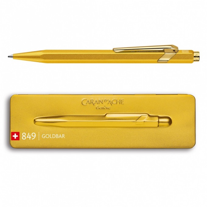 Długopis CARAN D'ACHE 849 Goldbar, M, w pudełku, złoty