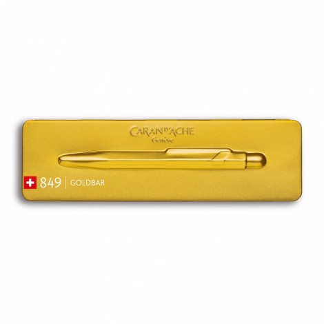 Długopis CARAN D'ACHE 849 Goldbar, M, w pudełku, złoty