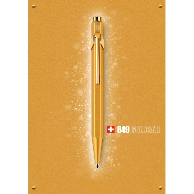 Długopis CARAN D'ACHE 849 Goldbar, M, w pudełku, złoty