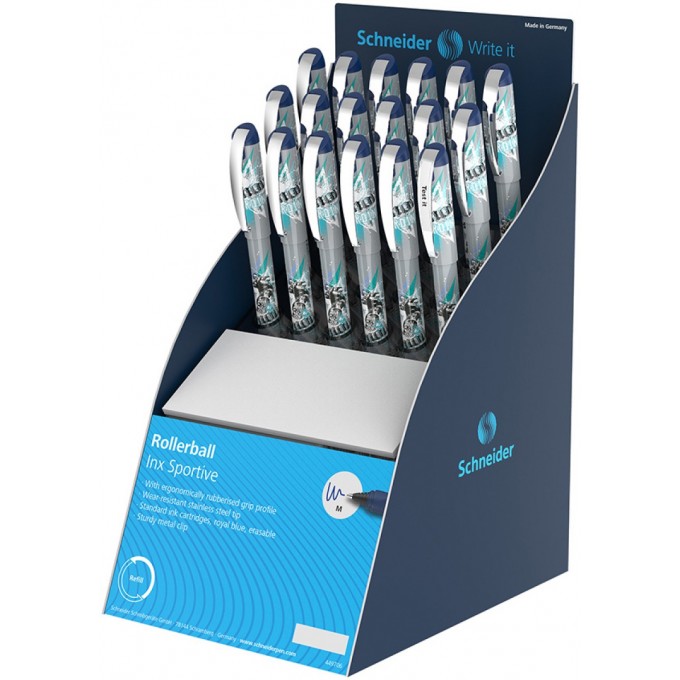 Display piór kulkowych SCHNEIDER Inx Sportive Snowboard, M, 17 szt. + 1 szt. GRATIS, szare