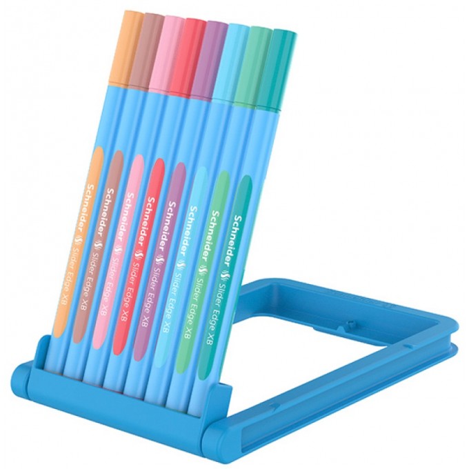 Zestaw długopisów w etui SCHNEIDER Slider Edge Pastel, XB, 8 szt., mix kolorów
