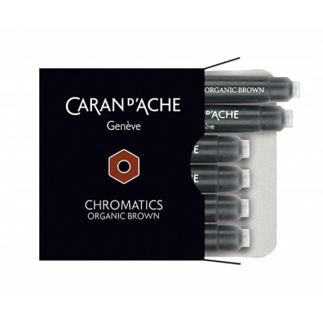 Naboje CARAN D'ACHE Chromatics Organic Brown, 6szt., brązowe