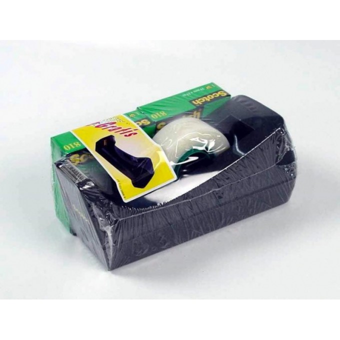 Taśma biurowa SCOTCH® Magic™ (SM3-12), matowa, z dyspenserem, 19mm, 33m, 3szt., podajnik C-38 czarny GRATIS