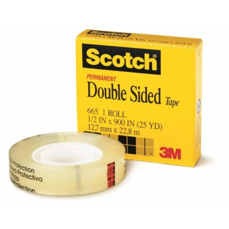 Taśma biurowa, dwustronna SCOTCH® (665), 12mm, 22,8m