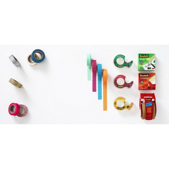 Taśma biurowa SCOTCH® Crystal (6-1933R14), 19mm, 33m, 12+2szt. GRATIS