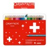 Kredki CARAN D'ACHE Swisscolor Aquarelle, z efektem akwareli, sześciokątne, 30szt., mix kolorów