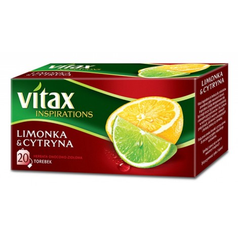 Herbata VITAX Inspirations, limonka z cytryną, 20 torebek