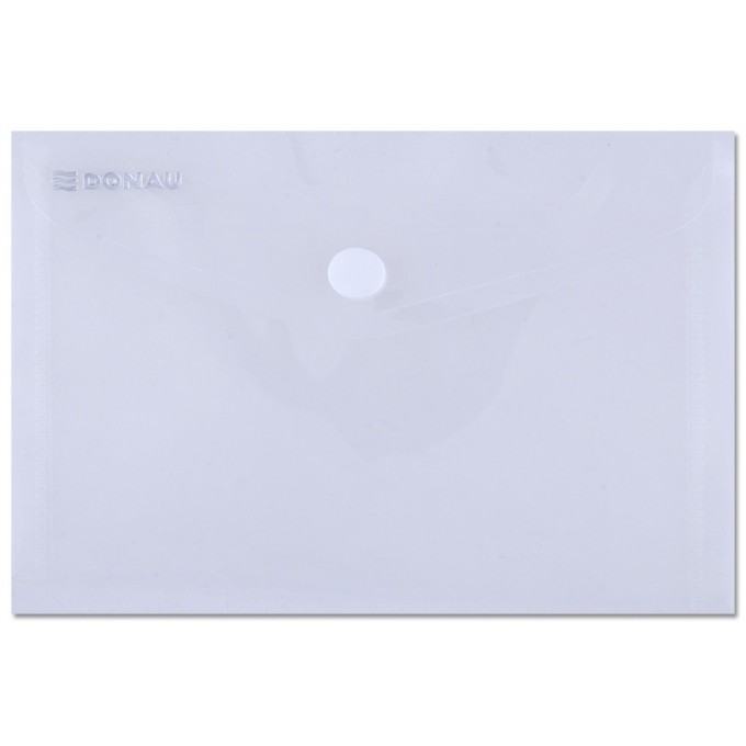 Teczka kopertowa DONAU zatrzask, PP, A6, 180mikr., transparentna