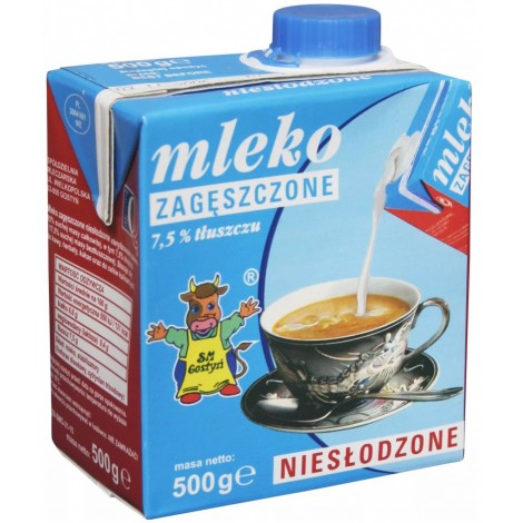 Mleko GOSTYŃ, zagęszczone, niesłodzone, 0,5 l