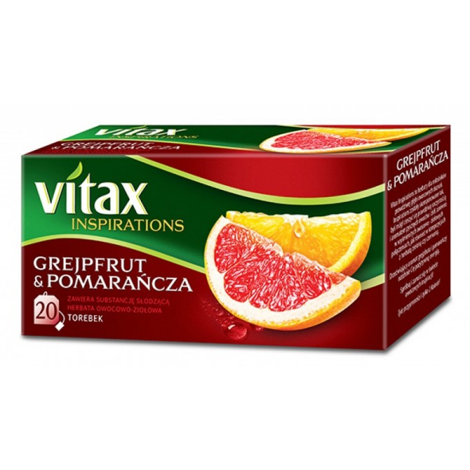 Herbata VITAX INSPIRATIONS, grejpfrut i pomarańcza, 20 torebek