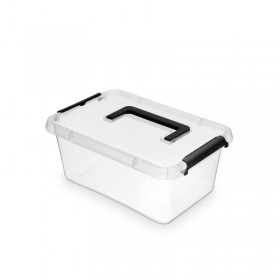 Pojemnik do przechowywania MOXOM Simple box, 4,5l, z rączką, transparentny