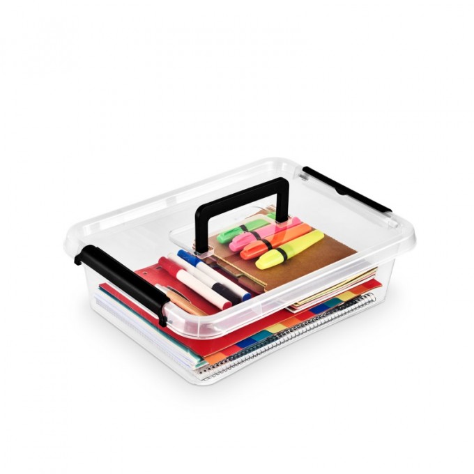 Pojemnik do przechowywania MOXOM Simple box, 8,5l, z rączką, transparentny