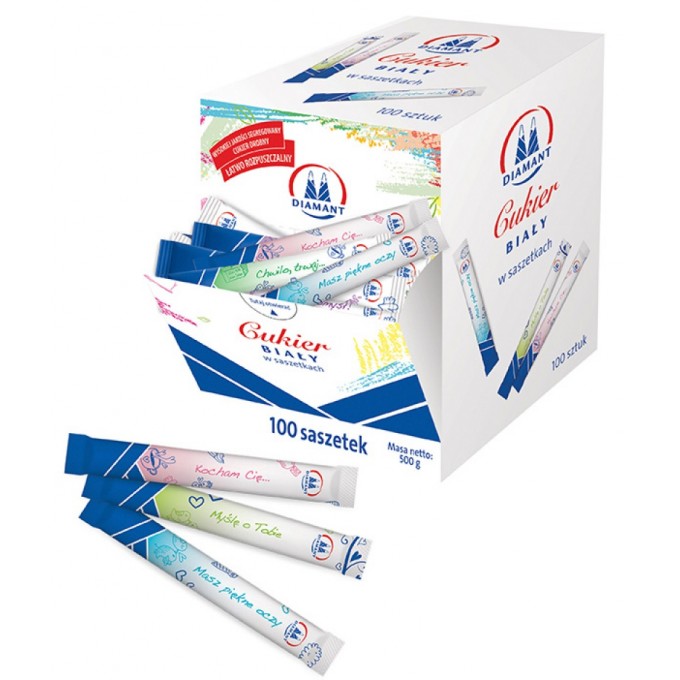 Cukier biały w saszetkach DIAMANT, 100x5gr
