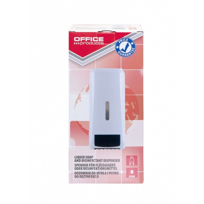 Dozownik do mydła, płynu oraz żelu do dezynfekcji OFFICE PRODUCTS, ręczny, 1l, biały