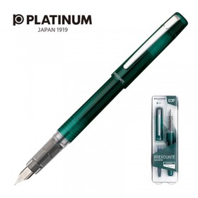 Pióro wieczne Platinum Prefounte Dark Emerald, F, w plastikowym opakowaniu, na blistrze, zielone