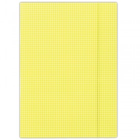 Teczka z gumką DONAU, karton, A4, 400gsm, 3-skrz., żółta w kratę