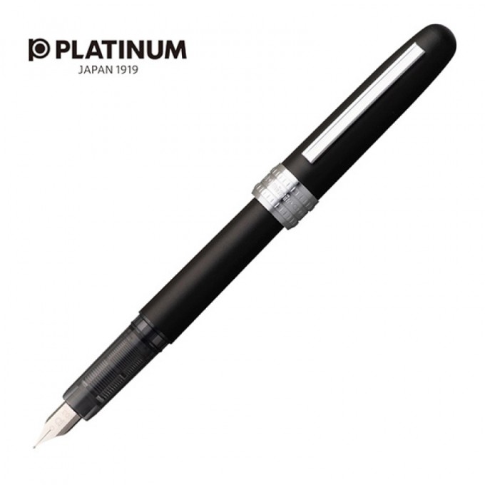 Pióro wieczne Platinum Plaisir Black Mist, M, czarne matowe