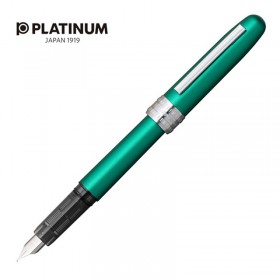 Pióro wieczne Platinum Plaisir Teal Green, M, zielone matowe