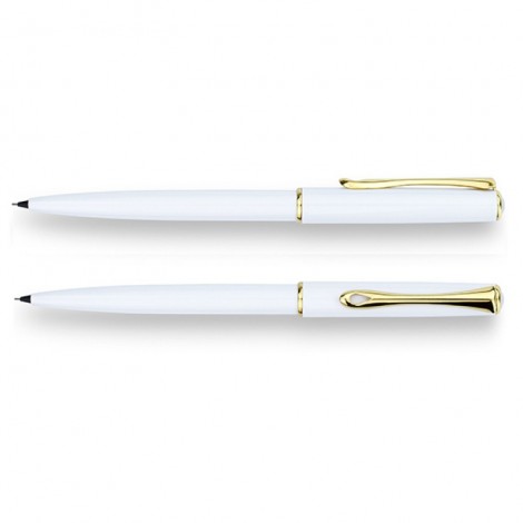 Ołówek automatyczny DIPLOMAT Traveller, 0,5mm, biały/złoty