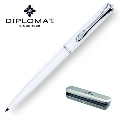 Ołówek automatyczny DIPLOMAT Traveller, 0,5mm, biały/chromowany