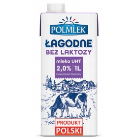 Mleko UHT POLMLEK 2%, bez laktozy, 1l