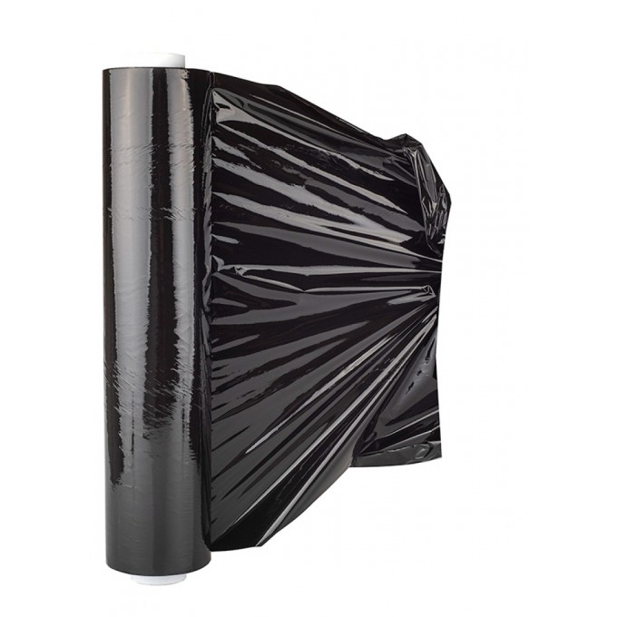 Folia stretch OFFICE PRODUCTS RĘCZNA, 2,5kg netto, szer. 500mm, gr. 23µm, czarna