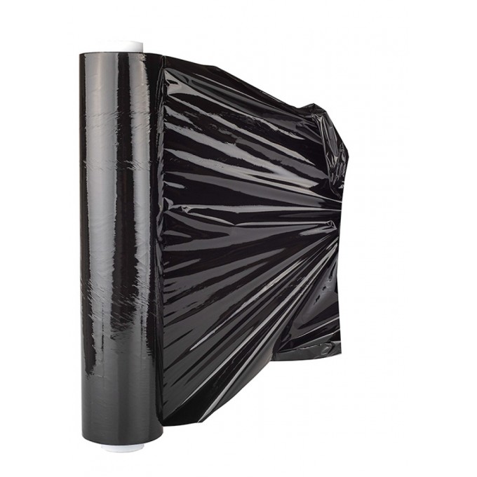 Folia stretch OFFICE PRODUCTS RĘCZNA, 3,0kg netto, szer. 500mm, gr. 23µm, czarna