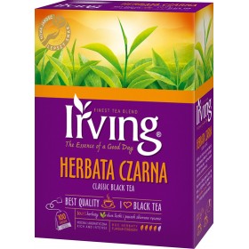 Herbata IRVING, czarna, 100 kopert, z zawieszką