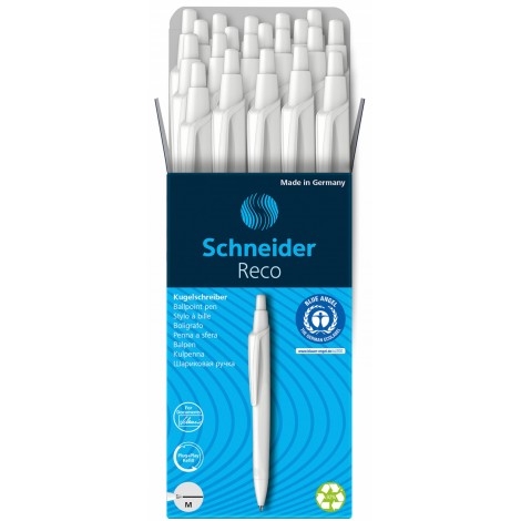 Długopis automatyczny SCHNEIDER Reco biały, M, czarny
