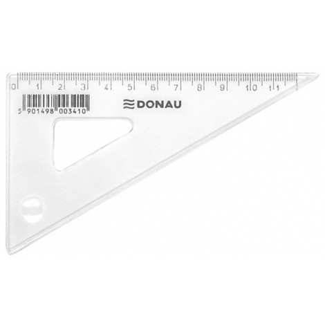 Ekierka DONAU, mała, 12cm, 60°, transparentna