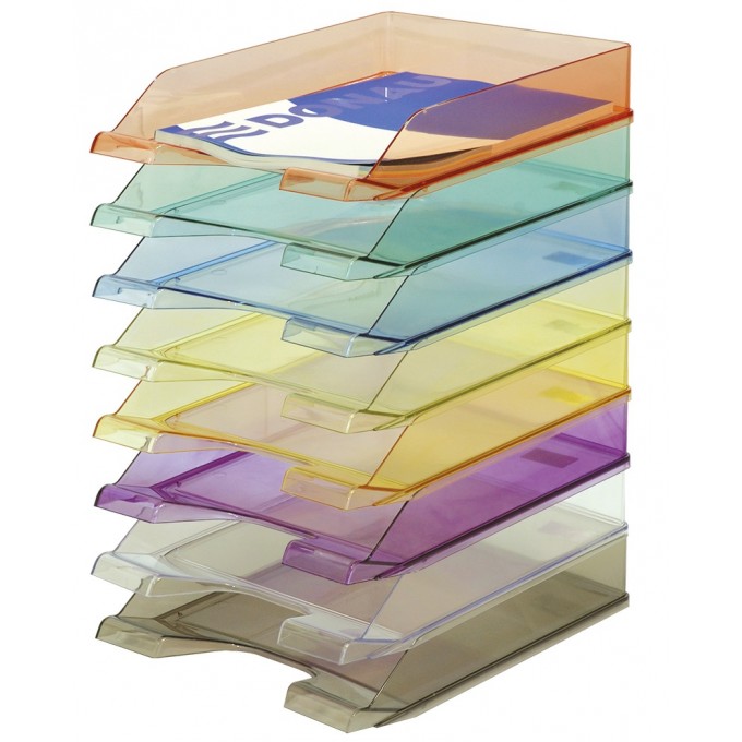 Szufladka na biurko DONAU, polistyren, A4, standard, pomarańczowa