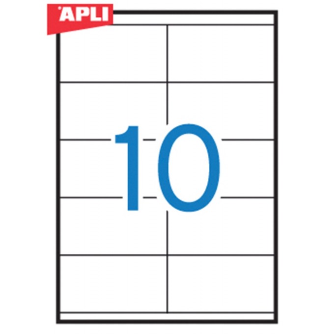 Etykiety uniwersalne APLI, 105x57mm, prostokątne, białe 100 ark.