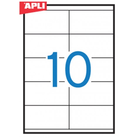 Etykiety uniwersalne APLI, 105x57mm, prostokątne, białe 100 ark.