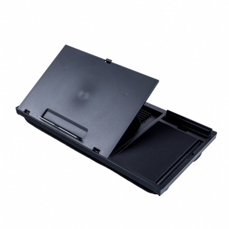 Podstawa pod laptopa z podkładką pod mysz Q-CONNECT, 51,8 x 28,1 x 5,9 cm, czarna Podstawa pod laptopa z podkładką pod mysz Q-CONNECT, 51,8 x 28,1 x 5,9 cm, czarna