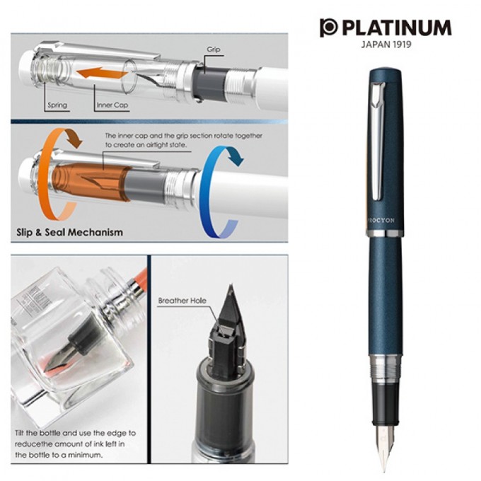 Pióro wieczne PLATINUM Procyon Deep Sea, M, niebieskie