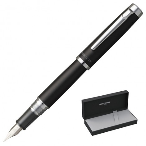 Pióro wieczne PLATINUM Procyon Luster Black Mist, M, czarne