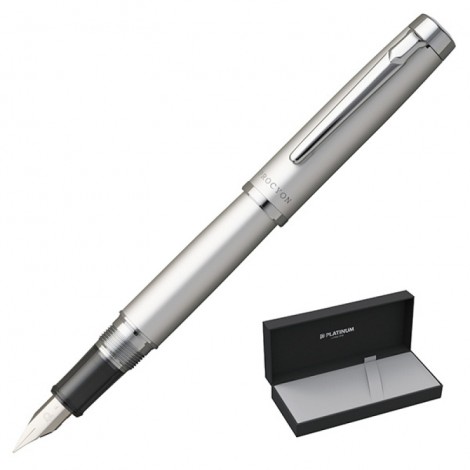 Pióro wieczne PLATINUM Procyon Luster Satin Silver, F, srebrne