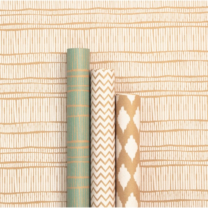 Papier prezentowy CLAIREFONTAINE RAW KRAFT INSTINCT, 70 g, 2x0,7 m, mix