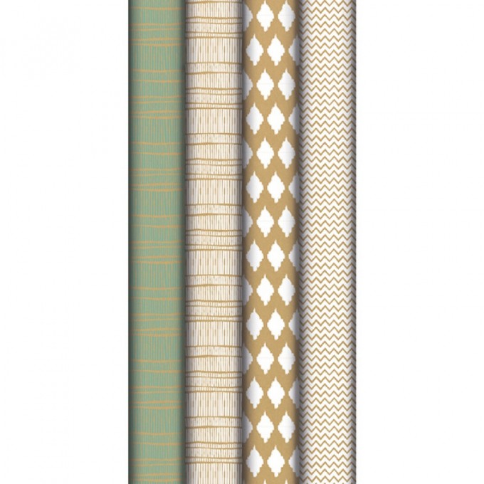 Papier prezentowy CLAIREFONTAINE RAW KRAFT INSTINCT, 70 g, 2x0,7 m, mix