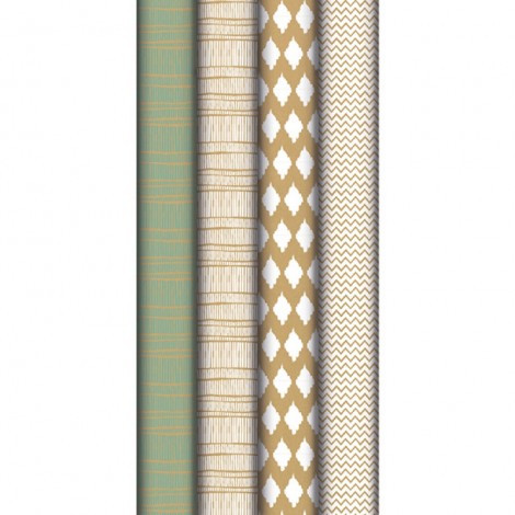 Papier prezentowy CLAIREFONTAINE RAW KRAFT INSTINCT, 70 g, 2x0,7 m, mix