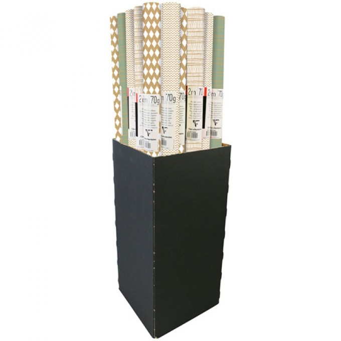 Papier prezentowy CLAIREFONTAINE RAW KRAFT INSTINCT, 70 g, 2x0,7 m, mix