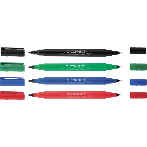 Marker do płyt CD/DVD Q-CONNECT, Dual, 0,4mm i 1 mm (linia), niebieski