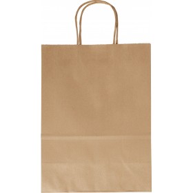Torebka na prezenty KRAFT, papierowa, 24x12x31 cm, gr. 125g/m2, brązowa
