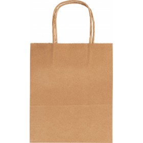 Torebka na prezenty KRAFT, papierowa, 18x8x21 cm, gr. 125g/m2, brązowa