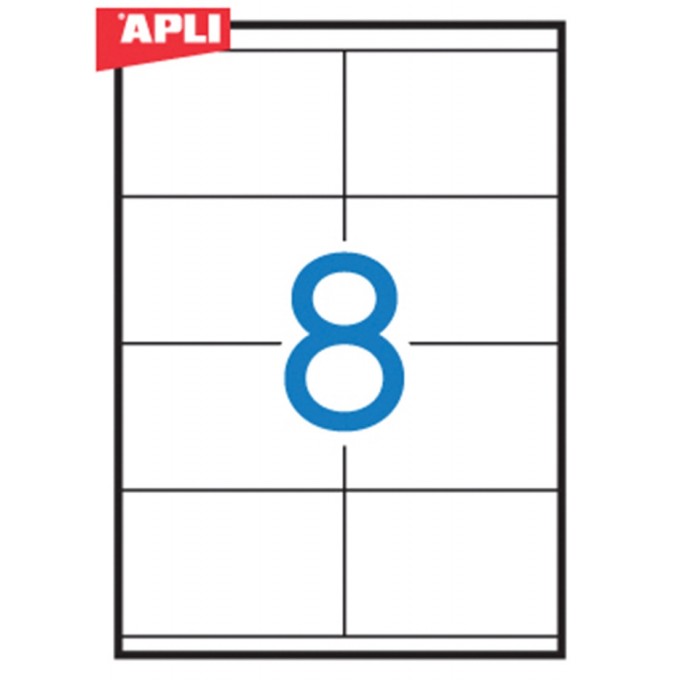 Etykiety uniwersalne APLI, 105x70mm, prostokątne, białe 100 ark.