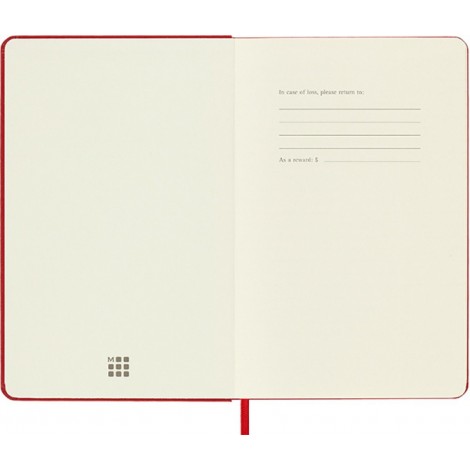 Notes MOLESKINE Classic M, 11,5x18 cm, w linie, twarda oprawa, scarlet red, 208 stron, czerwony