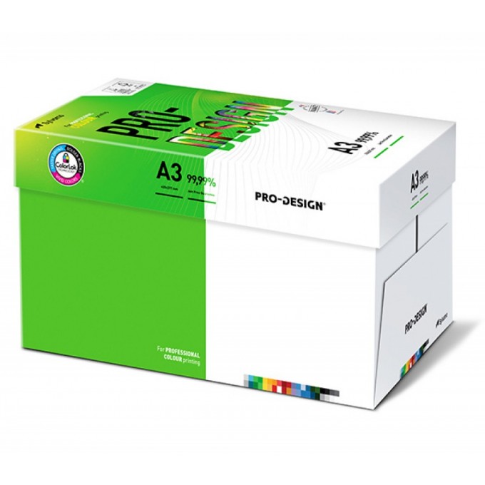 Papier ksero PRO-DESIGN FSC, satynowany, klasa A++, A3, 168CIE, 120gsm, 250 ark.