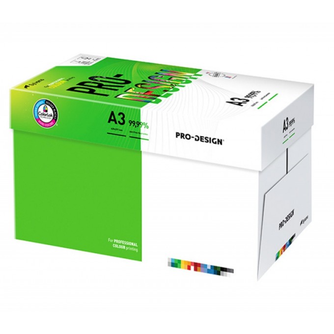 Papier ksero PRO-DESIGN FSC, satynowany, klasa A++, A3, 168CIE, 200gsm, 250 ark.